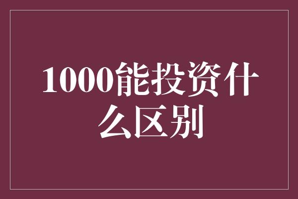 1000能投资什么区别