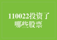 110022投资组合分析：揭秘其涉足的股票领域与投资逻辑