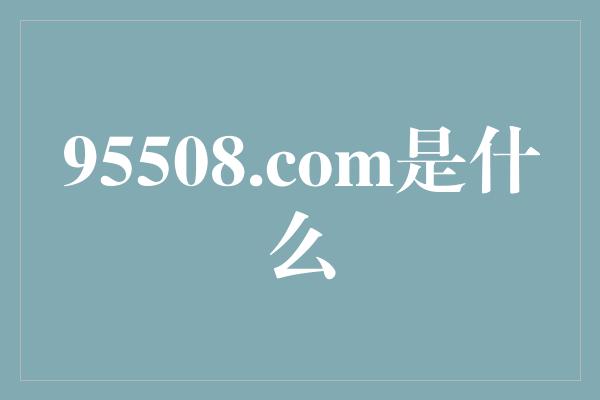 95508.com是什么