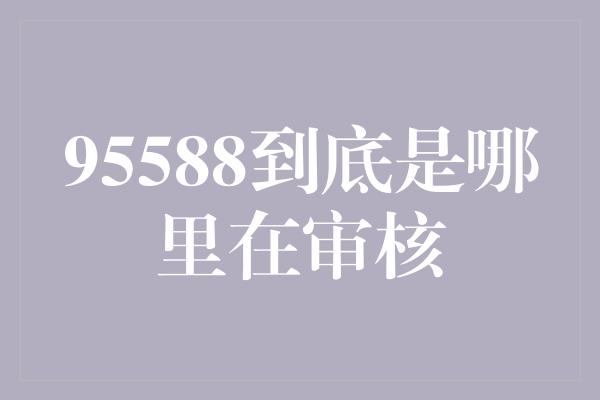 95588到底是哪里在审核