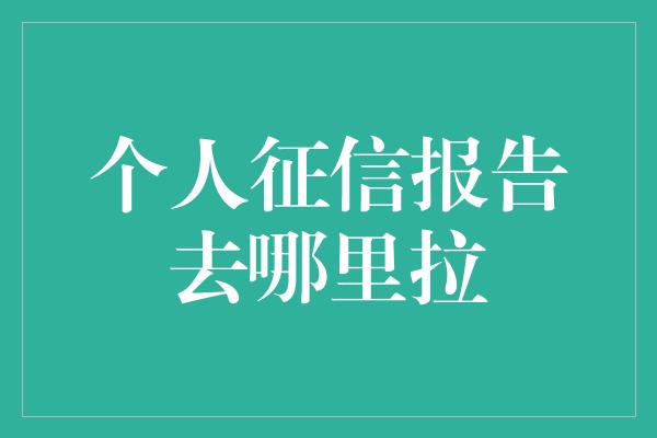 个人征信报告去哪里拉