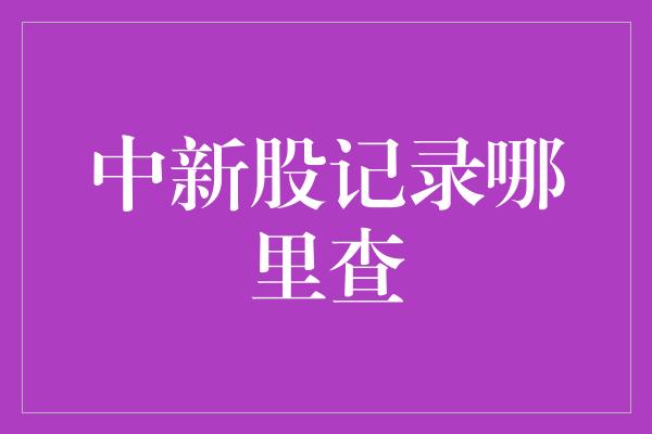 中新股记录哪里查