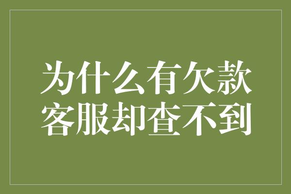 为什么有欠款客服却查不到