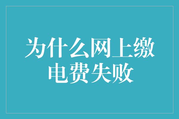 为什么网上缴电费失败