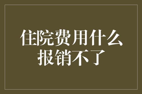 住院费用什么报销不了