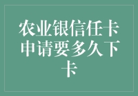 农业银信任卡申请要多久下卡：一场与时间赛跑的冒险