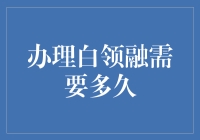 办理白领融所需时间解析：从申请到放款的全流程概述