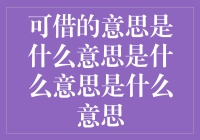 可借的意思是什么意思是什么意思是什么意思？我来给你解答下