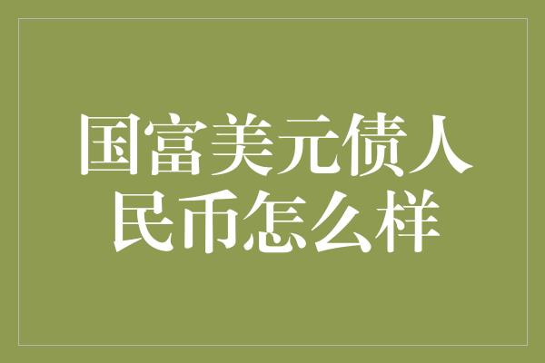 国富美元债人民币怎么样