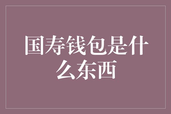 国寿钱包是什么东西