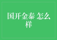 国开金泰：赋能实体经济的金融先锋