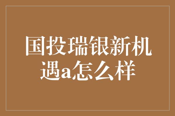 国投瑞银新机遇a怎么样