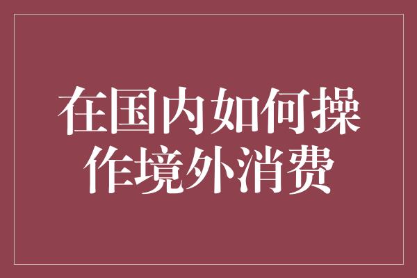 在国内如何操作境外消费