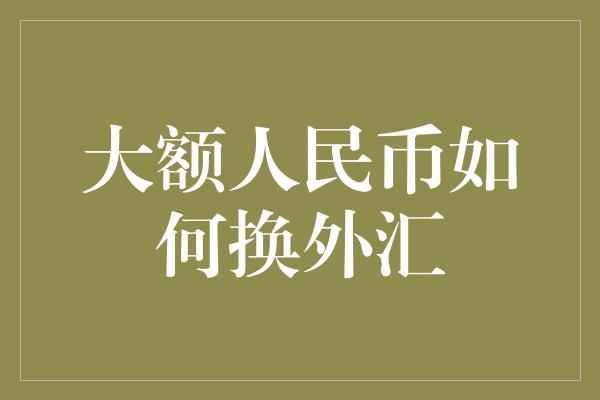 大额人民币如何换外汇