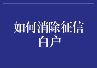 如何有效消除征信白户：探索信用评分提升的有效策略