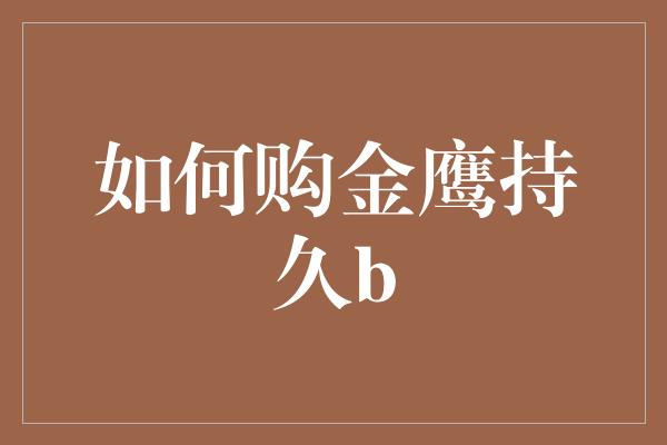 如何购金鹰持久b