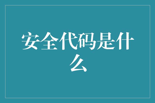 安全代码是什么