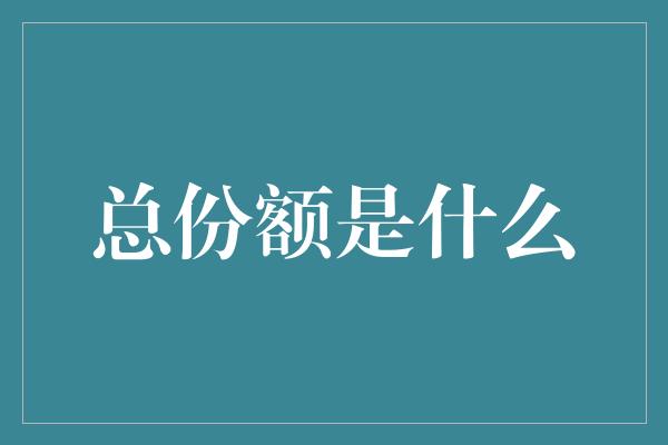 总份额是什么