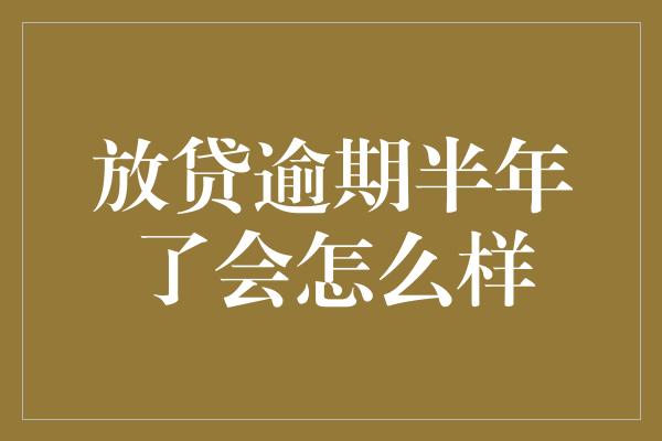 放贷逾期半年了会怎么样