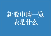 新股申购一览表：投资者优选新股的得力助手