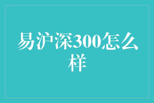 易沪深300怎么样