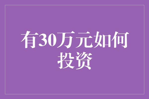 有30万元如何投资