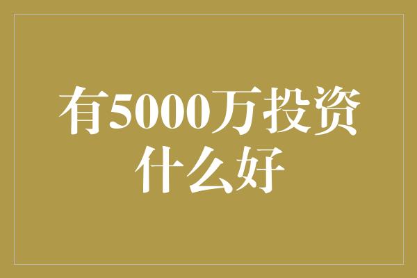 有5000万投资什么好