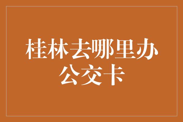 桂林去哪里办公交卡