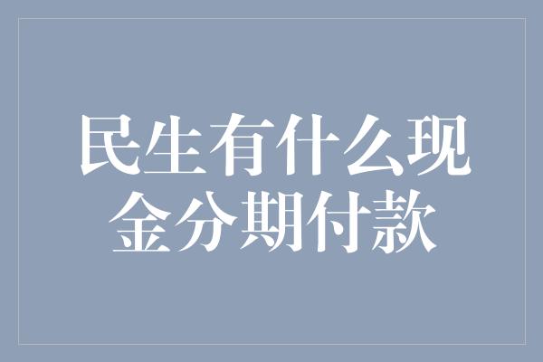 民生有什么现金分期付款