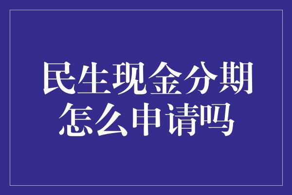 民生现金分期怎么申请吗