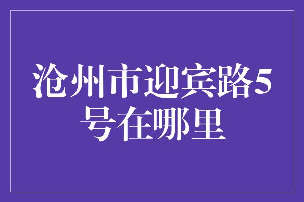 沧州市迎宾路5号在哪里