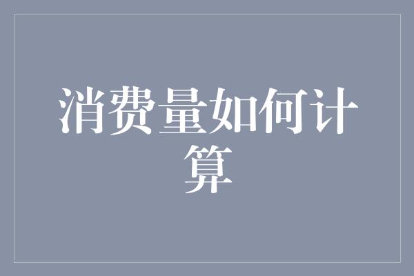 消费量如何计算