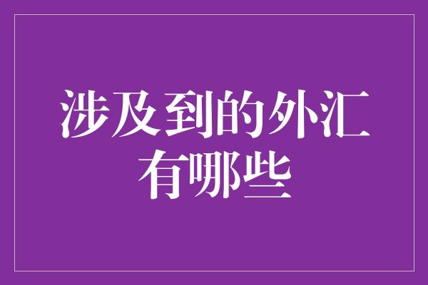 涉及到的外汇有哪些