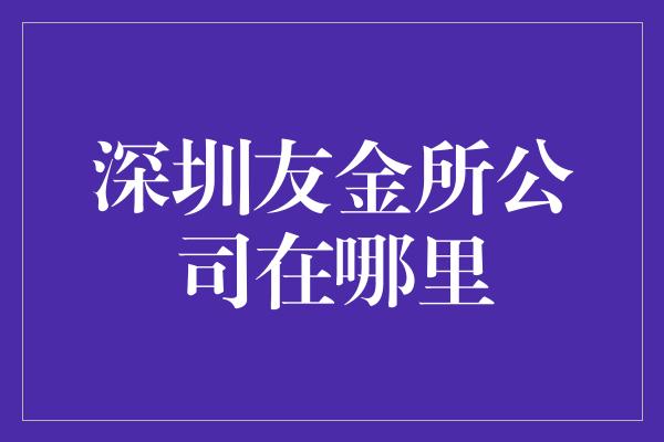 深圳友金所公司在哪里