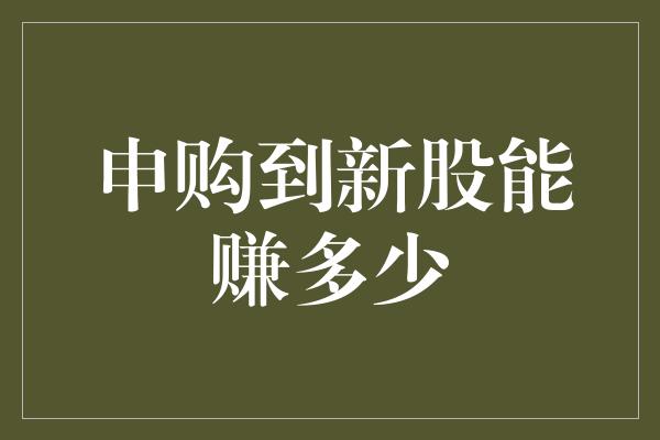 申购到新股能赚多少