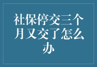 社保停交三个月后重新续缴：步骤、注意事项与影响分析