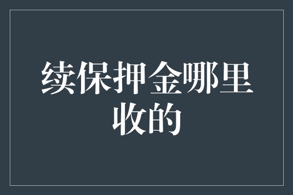 续保押金哪里收的