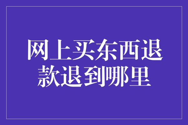 网上买东西退款退到哪里