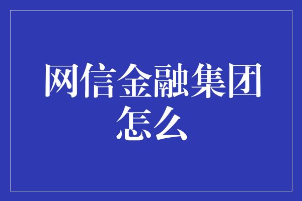 网信金融集团怎么