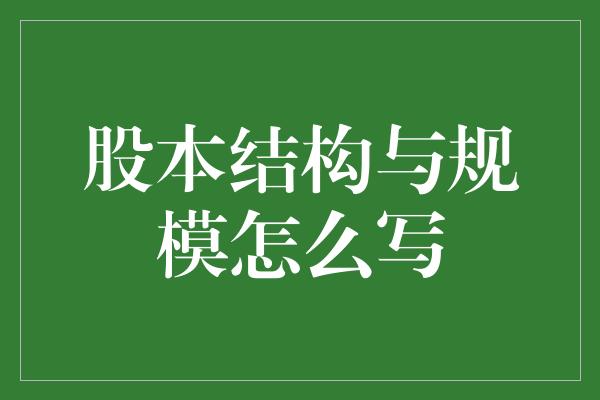 股本结构与规模怎么写