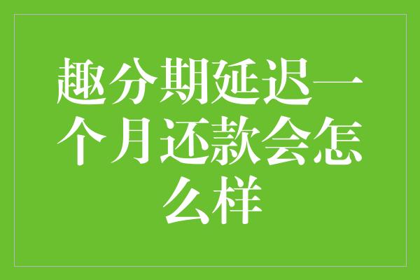 趣分期延迟一个月还款会怎么样