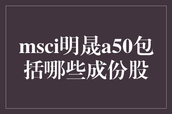 msci明晟a50包括哪些成份股