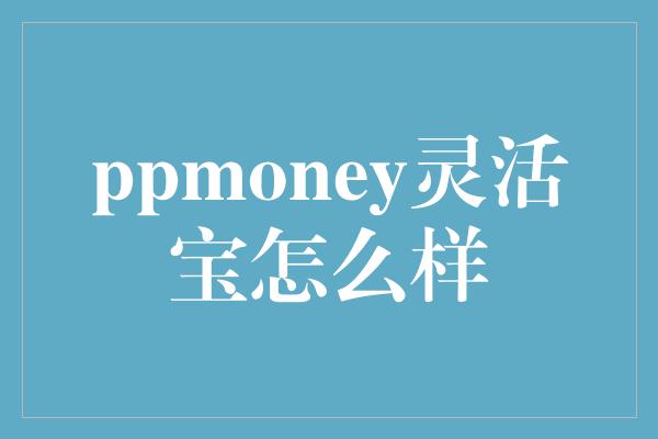 ppmoney灵活宝怎么样