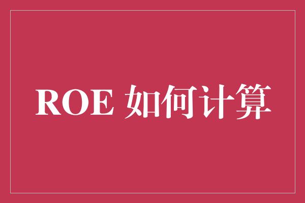 ROE 如何计算